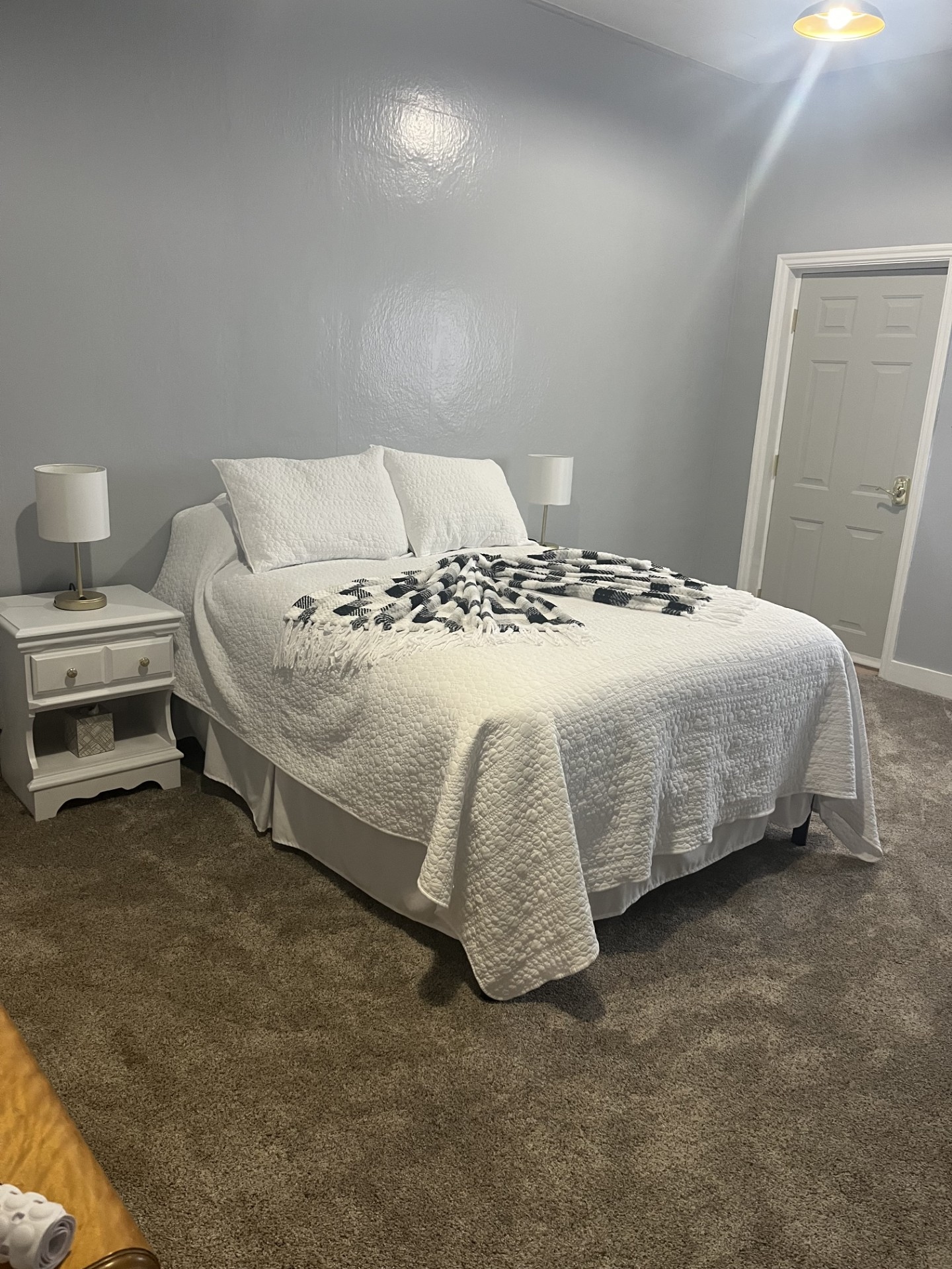 Comfortable bedroom at McCabe's On Main lodging in Pomeroy, Washington